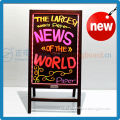 wooden alike glass and acrylic electronic advertising bar neon led sign writing board